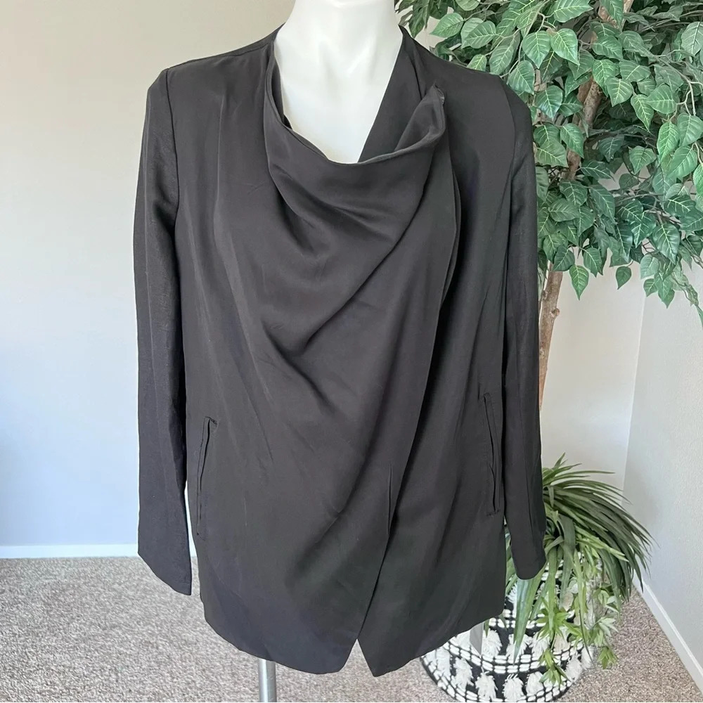 NWT Blank NYC Black Drape‎ Waterfall Lightweight Blazer Small